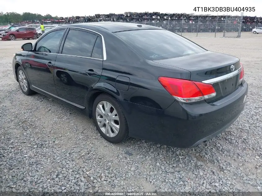2011 Toyota Avalon VIN: 4T1BK3DB3BU404935 Lot: 42208487