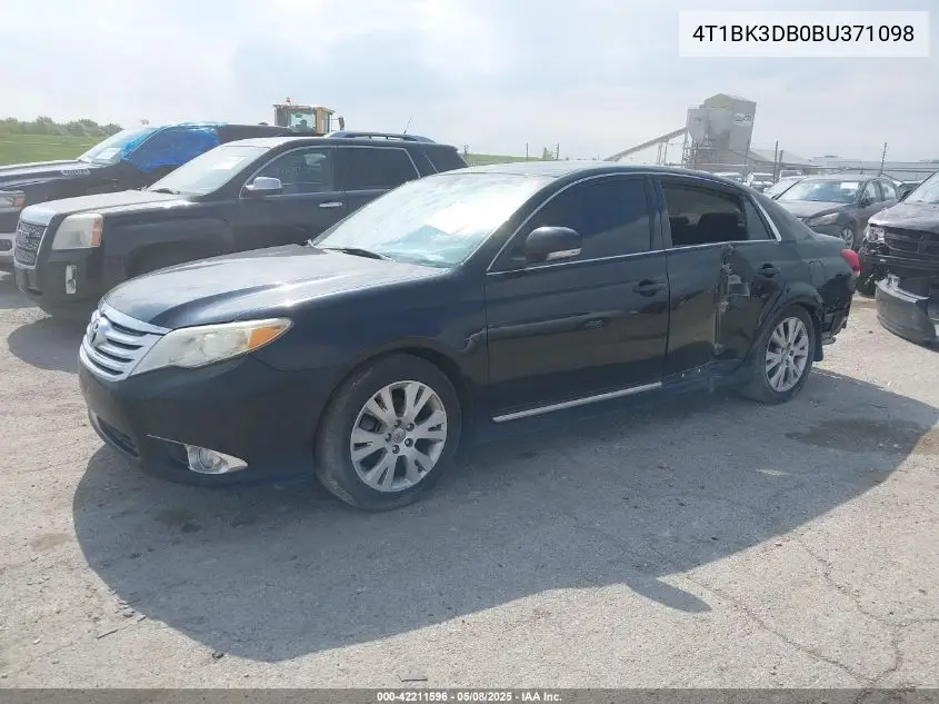 2011 Toyota Avalon VIN: 4T1BK3DB0BU371098 Lot: 42211596