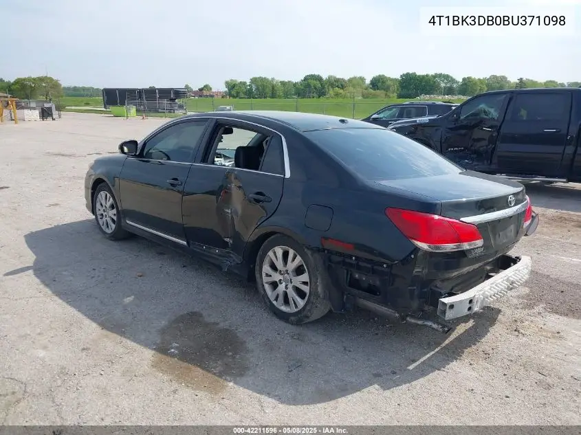 2011 Toyota Avalon VIN: 4T1BK3DB0BU371098 Lot: 42211596