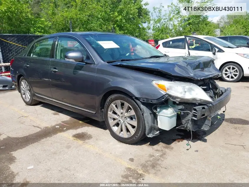 2011 Toyota Avalon Limited VIN: 4T1BK3DBXBU430111 Lot: 42212692