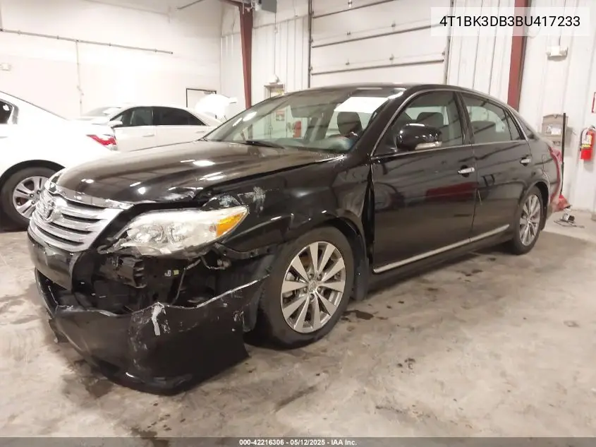 2011 Toyota Avalon Limited VIN: 4T1BK3DB3BU417233 Lot: 42216306