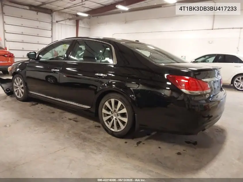 2011 Toyota Avalon Limited VIN: 4T1BK3DB3BU417233 Lot: 42216306
