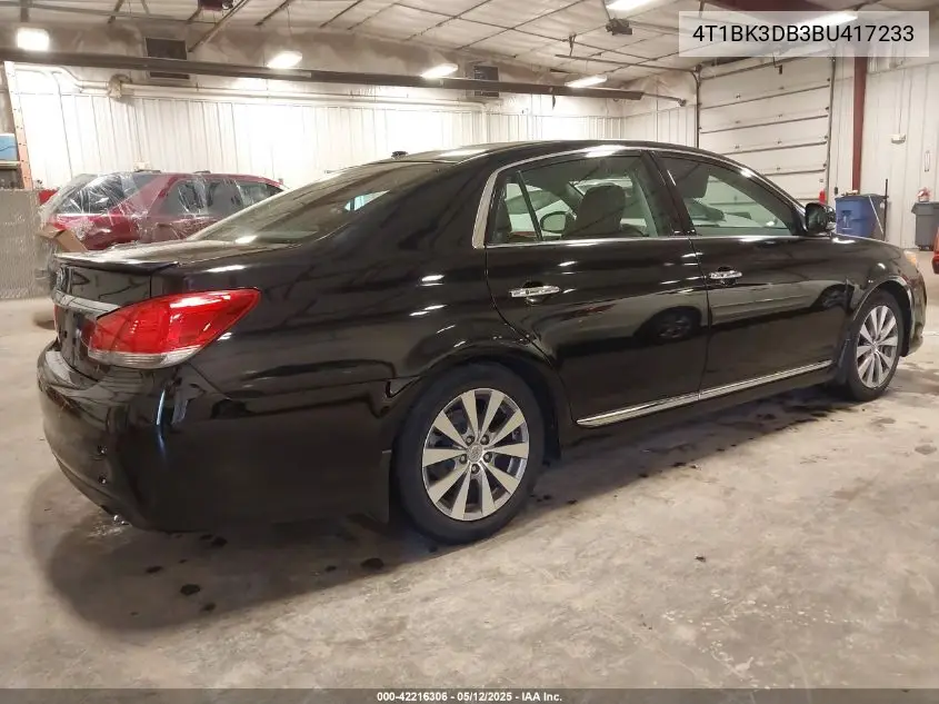 2011 Toyota Avalon Limited VIN: 4T1BK3DB3BU417233 Lot: 42216306