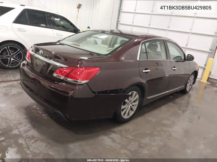 2011 Toyota Avalon Limited VIN: 4T1BK3DB5BU429805 Lot: 42217610