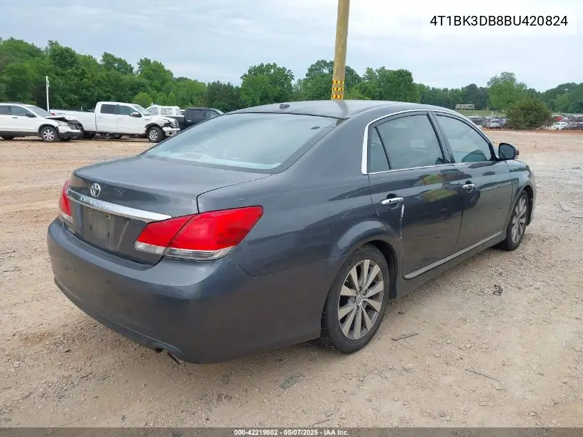 2011 Toyota Avalon Limited VIN: 4T1BK3DB8BU420824 Lot: 42219802