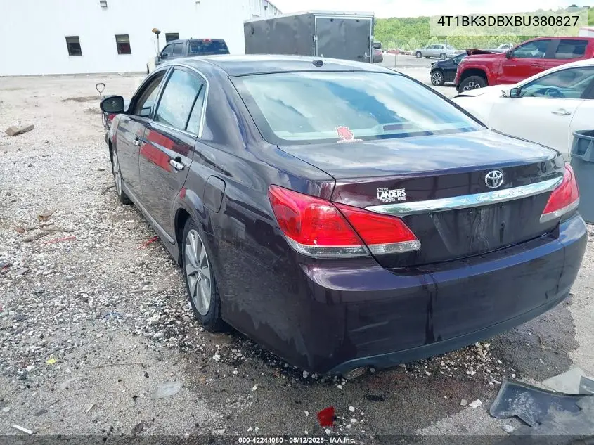 2011 Toyota Avalon Limited VIN: 4T1BK3DBXBU380827 Lot: 42244080