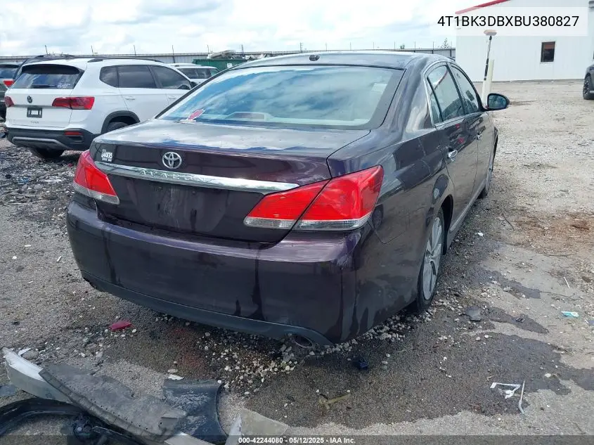 2011 Toyota Avalon Limited VIN: 4T1BK3DBXBU380827 Lot: 42244080