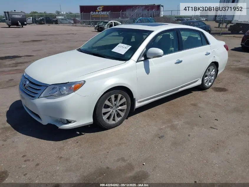 2011 Toyota Avalon Limited VIN: 4T1BK3DB1BU371952 Lot: 42254282