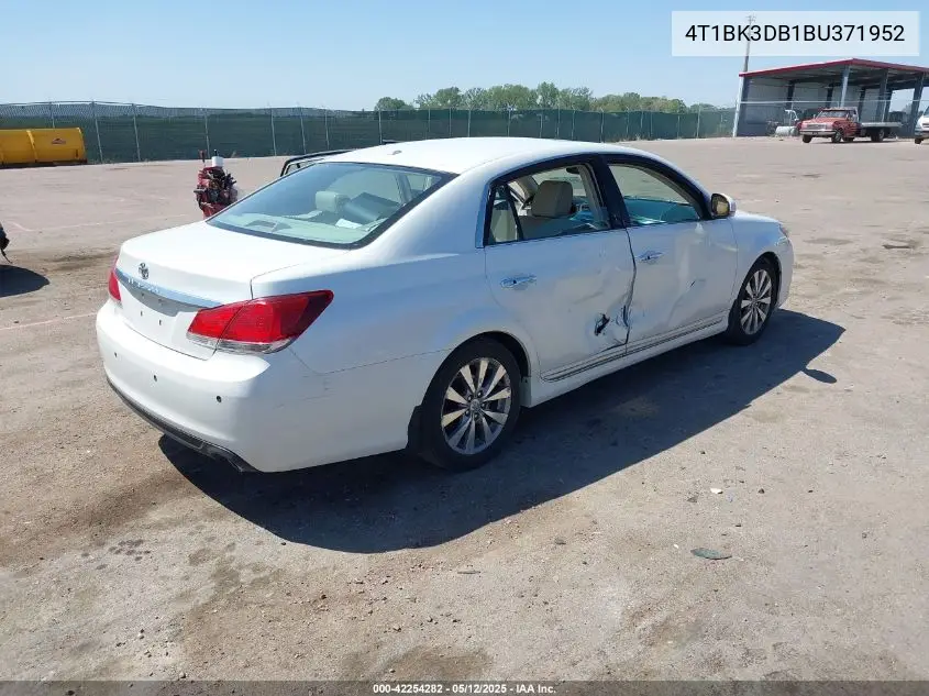 2011 Toyota Avalon Limited VIN: 4T1BK3DB1BU371952 Lot: 42254282