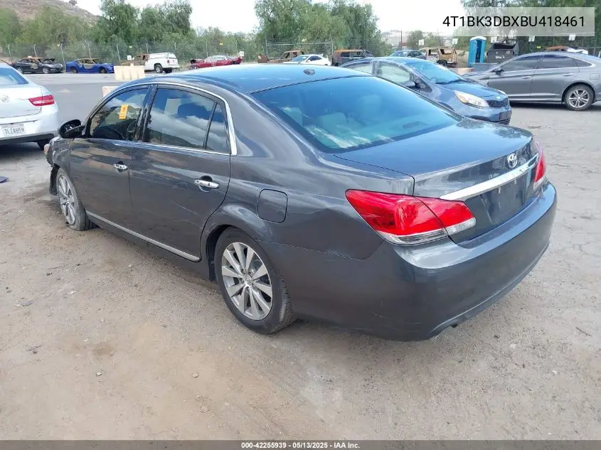 2011 Toyota Avalon Limited VIN: 4T1BK3DBXBU418461 Lot: 42255939