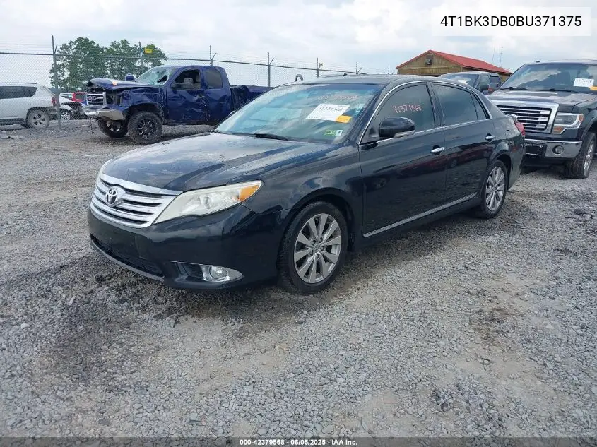 2011 Toyota Avalon Limited VIN: 4T1BK3DB0BU371375 Lot: 42379568