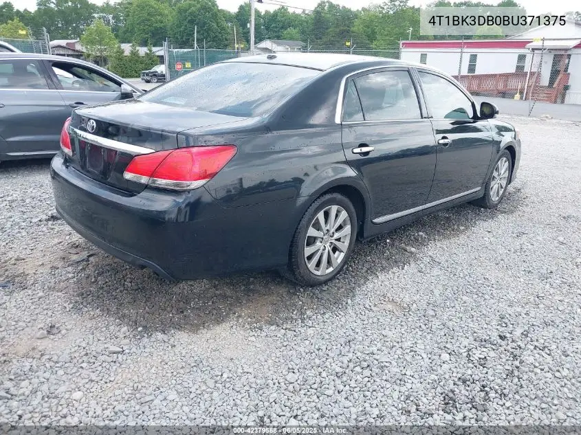 2011 Toyota Avalon Limited VIN: 4T1BK3DB0BU371375 Lot: 42379568