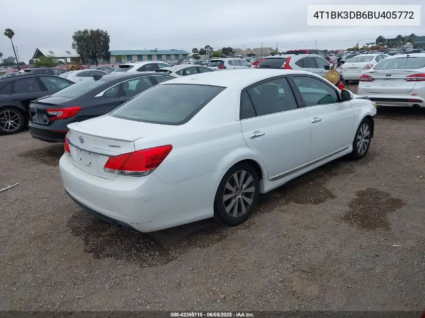 2011 Toyota Avalon Limited VIN: 4T1BK3DB6BU405772 Lot: 42395710