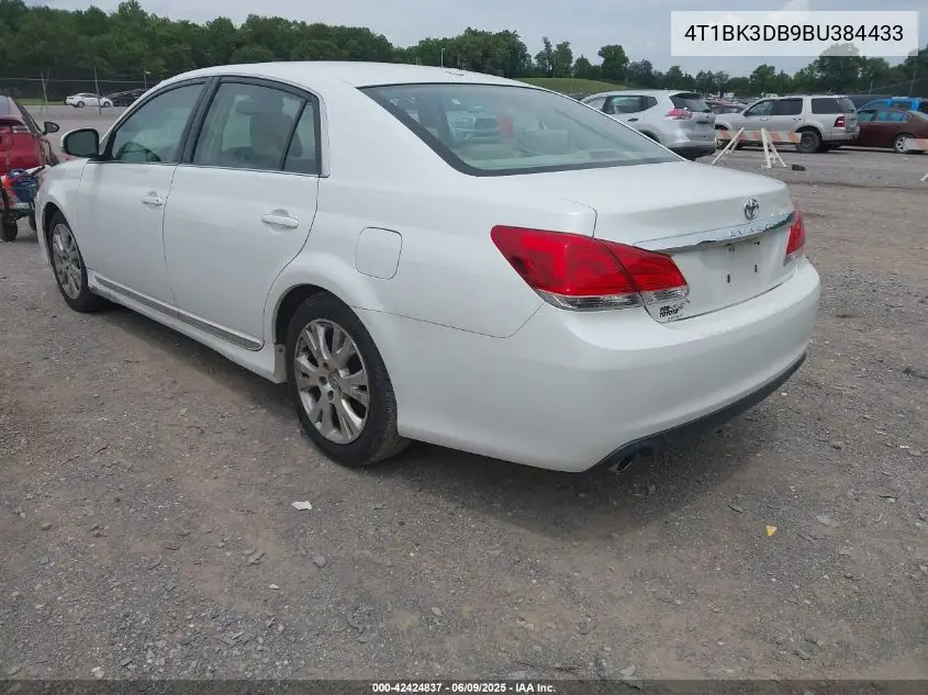 2011 Toyota Avalon VIN: 4T1BK3DB9BU384433 Lot: 42424837