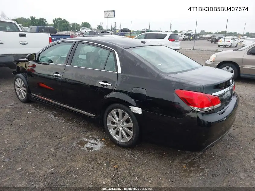 2011 Toyota Avalon Limited VIN: 4T1BK3DB5BU407674 Lot: 42443587