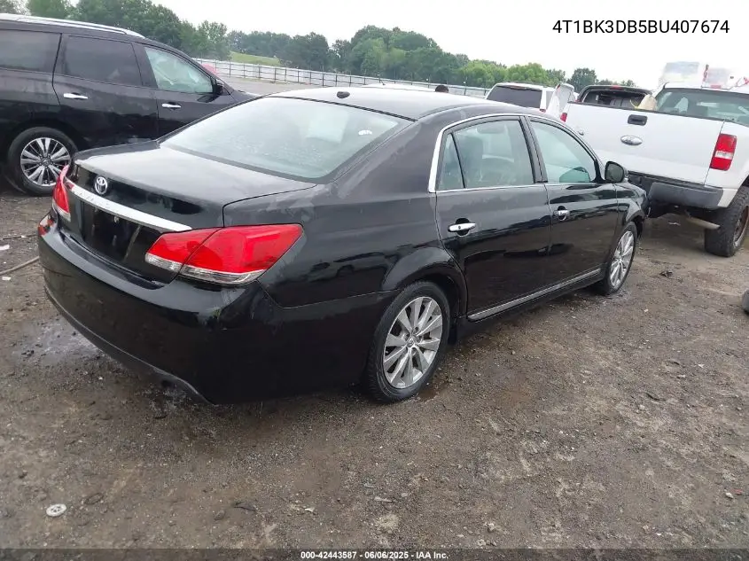 2011 Toyota Avalon Limited VIN: 4T1BK3DB5BU407674 Lot: 42443587