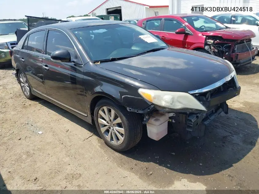 2011 Toyota Avalon Limited VIN: 4T1BK3DBXBU424518 Lot: 42447843