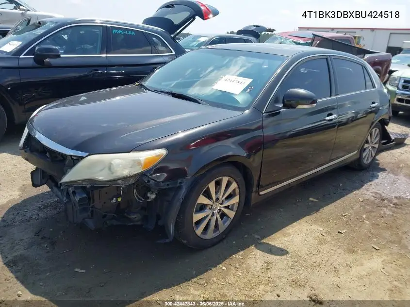 2011 Toyota Avalon Limited VIN: 4T1BK3DBXBU424518 Lot: 42447843