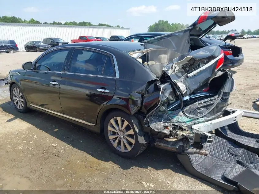 2011 Toyota Avalon Limited VIN: 4T1BK3DBXBU424518 Lot: 42447843