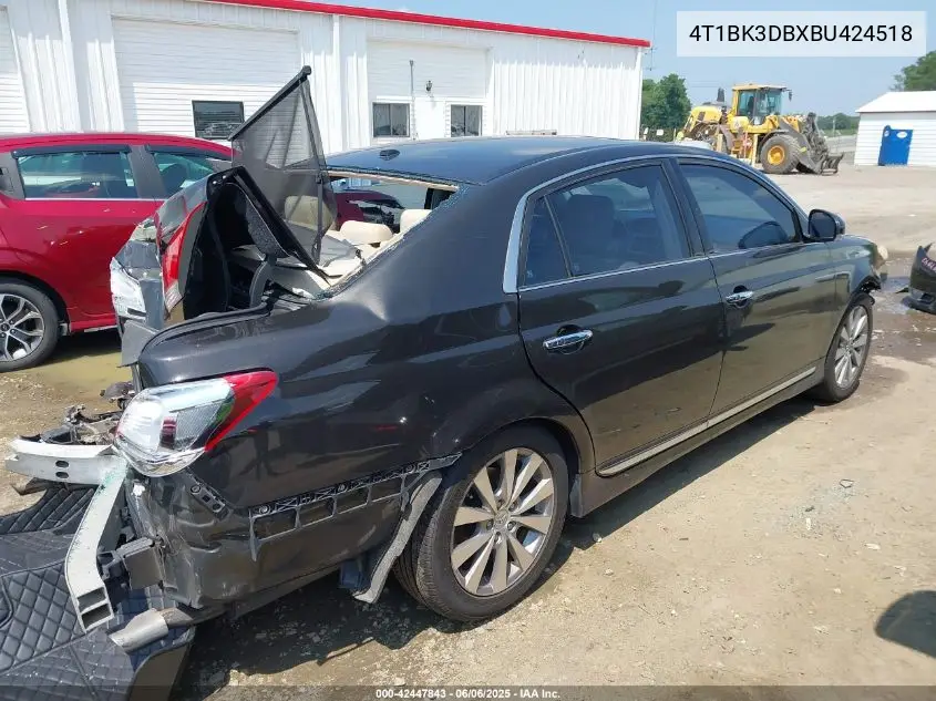 2011 Toyota Avalon Limited VIN: 4T1BK3DBXBU424518 Lot: 42447843