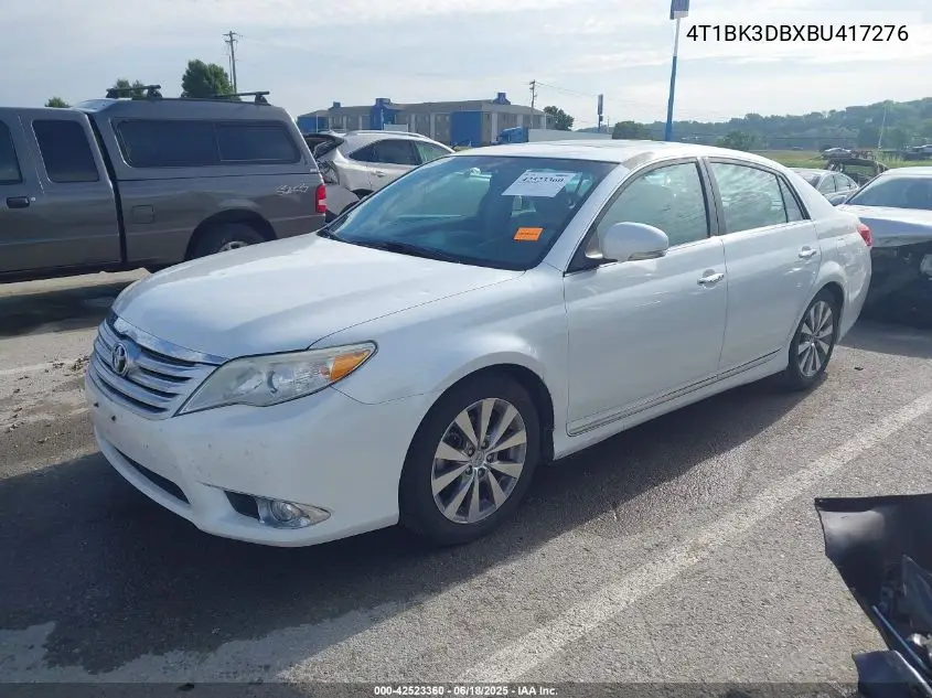 2011 Toyota Avalon Limited VIN: 4T1BK3DBXBU417276 Lot: 42523360