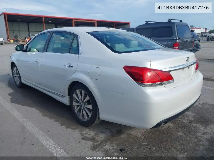 2011 Toyota Avalon Limited VIN: 4T1BK3DBXBU417276 Lot: 42523360