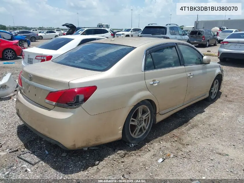2011 Toyota Avalon Limited VIN: 4T1BK3DB1BU380070 Lot: 42542214