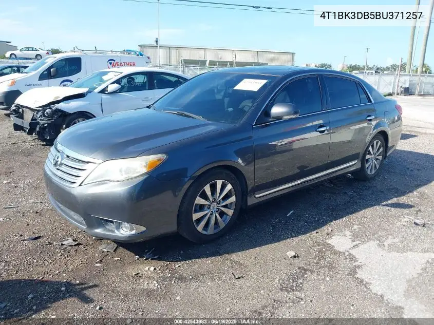 2011 Toyota Avalon Limited VIN: 4T1BK3DB5BU371257 Lot: 42543983