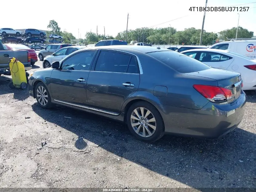 2011 Toyota Avalon Limited VIN: 4T1BK3DB5BU371257 Lot: 42543983
