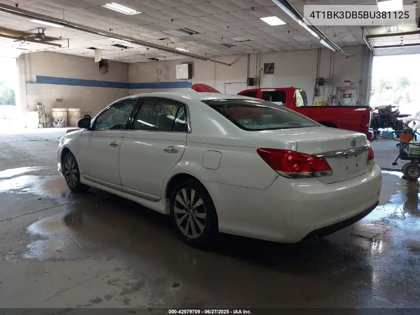2011 Toyota Avalon Limited VIN: 4T1BK3DB5BU381125 Lot: 42579709