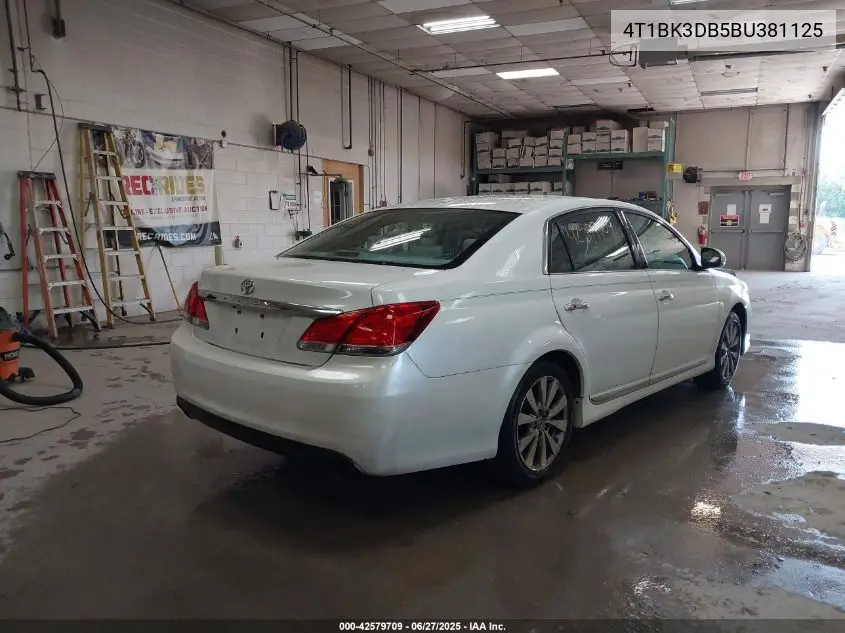2011 Toyota Avalon Limited VIN: 4T1BK3DB5BU381125 Lot: 42579709