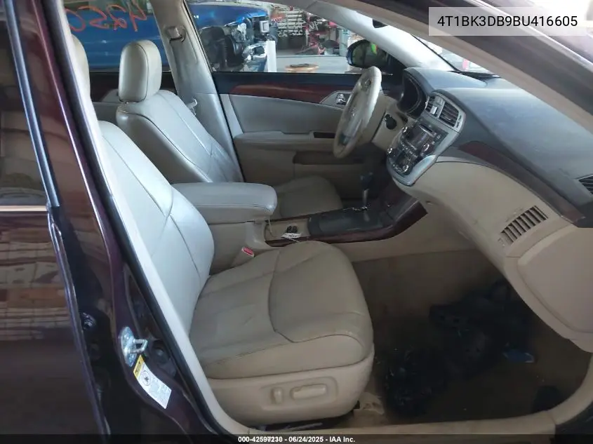 2011 Toyota Avalon VIN: 4T1BK3DB9BU416605 Lot: 42597230