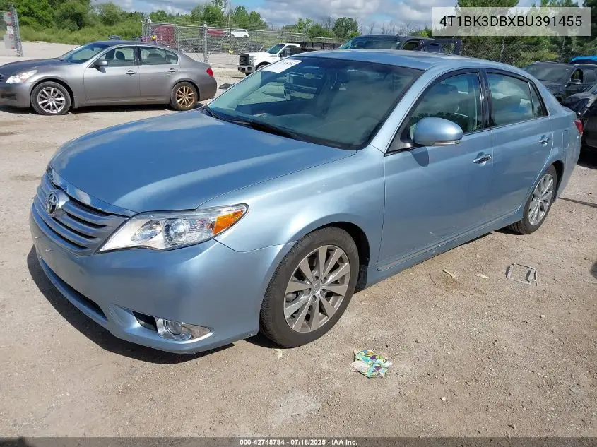2011 Toyota Avalon Limited VIN: 4T1BK3DBXBU391455 Lot: 42748784