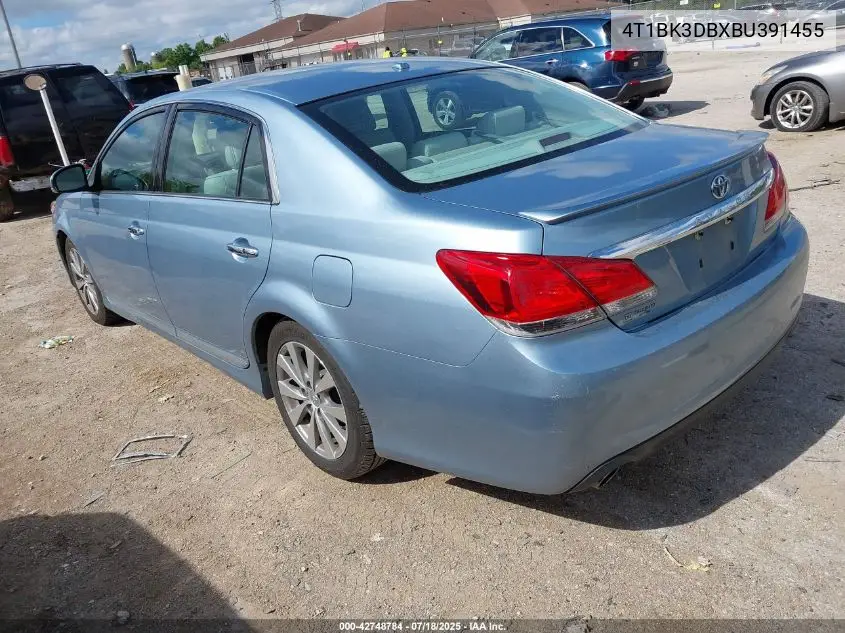 2011 Toyota Avalon Limited VIN: 4T1BK3DBXBU391455 Lot: 42748784