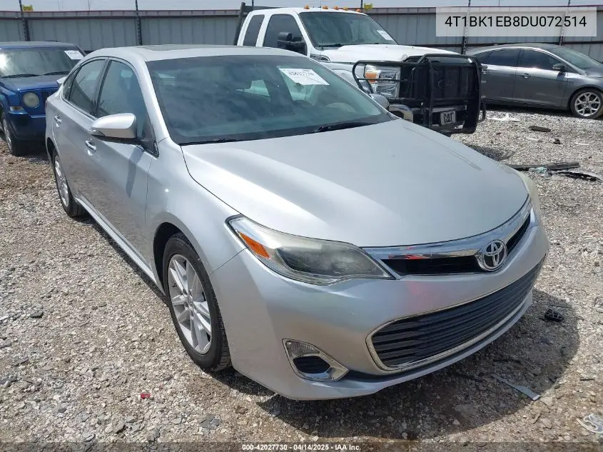 2013 Toyota Avalon Xle Premium VIN: 4T1BK1EB8DU072514 Lot: 42027730
