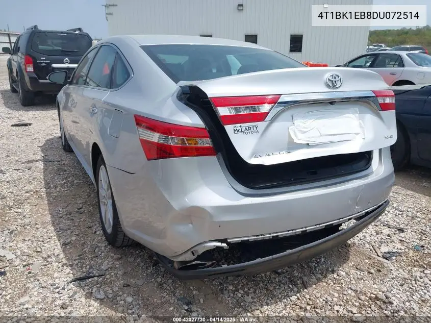 2013 Toyota Avalon Xle Premium VIN: 4T1BK1EB8DU072514 Lot: 42027730