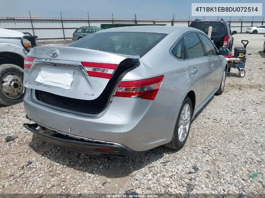 2013 Toyota Avalon Xle Premium VIN: 4T1BK1EB8DU072514 Lot: 42027730