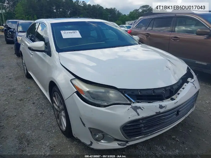 2013 Toyota Avalon Limited VIN: 4T1BK1EB6DU017043 Lot: 42198987
