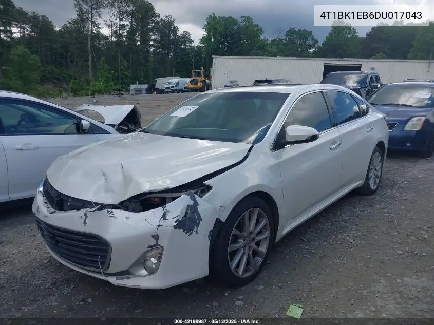 2013 Toyota Avalon Limited VIN: 4T1BK1EB6DU017043 Lot: 42198987
