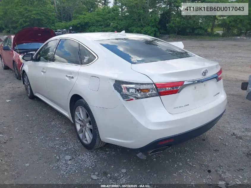 2013 Toyota Avalon Limited VIN: 4T1BK1EB6DU017043 Lot: 42198987