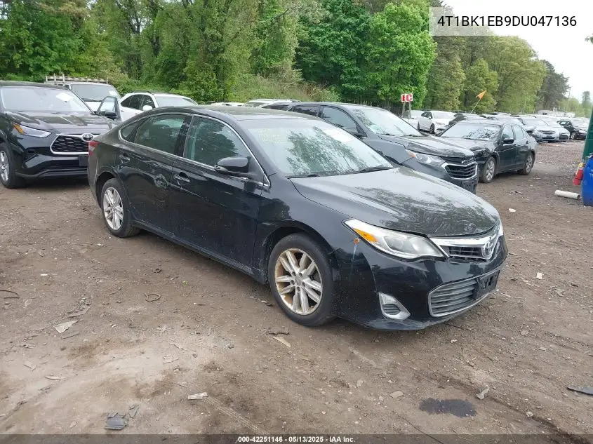 2013 Toyota Avalon Xle VIN: 4T1BK1EB9DU047136 Lot: 42251146
