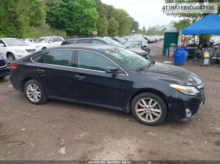 2013 Toyota Avalon Xle VIN: 4T1BK1EB9DU047136 Lot: 42251146