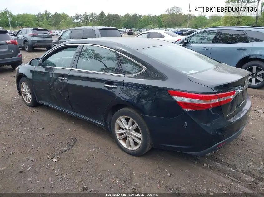2013 Toyota Avalon Xle VIN: 4T1BK1EB9DU047136 Lot: 42251146