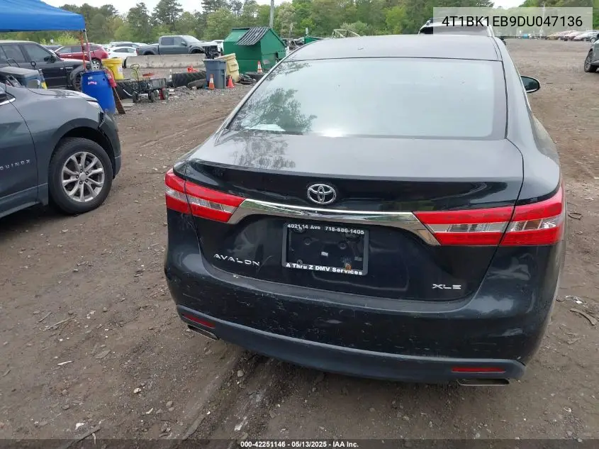 2013 Toyota Avalon Xle VIN: 4T1BK1EB9DU047136 Lot: 42251146