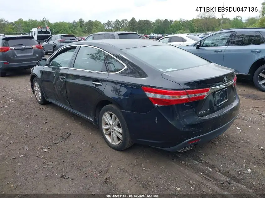 2013 Toyota Avalon Xle VIN: 4T1BK1EB9DU047136 Lot: 42251146