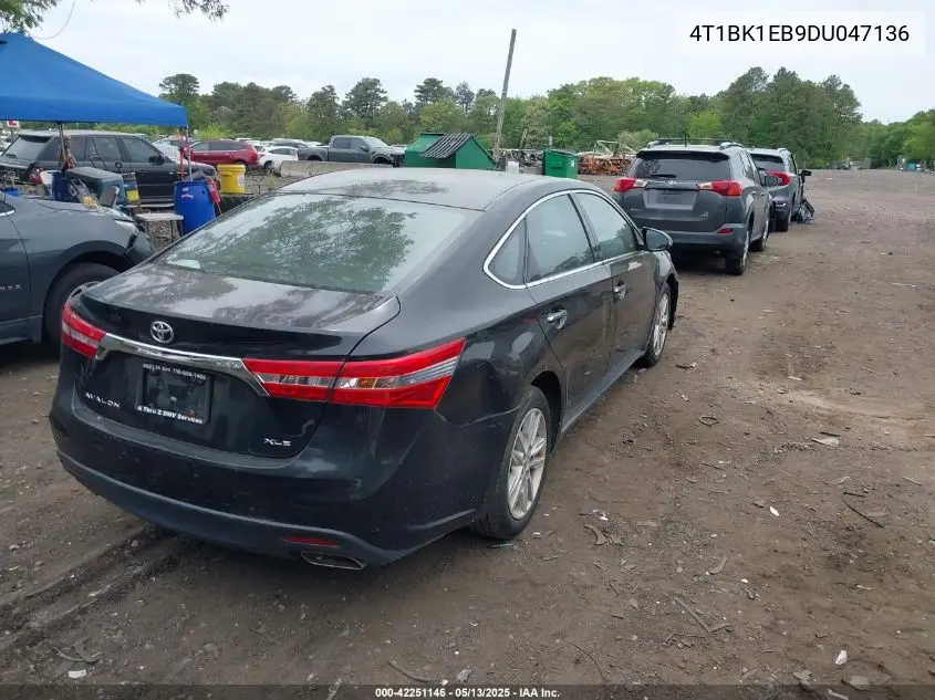 2013 Toyota Avalon Xle VIN: 4T1BK1EB9DU047136 Lot: 42251146