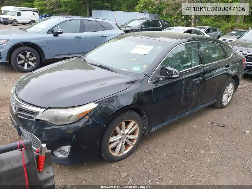 2013 Toyota Avalon Xle VIN: 4T1BK1EB9DU047136 Lot: 42251146