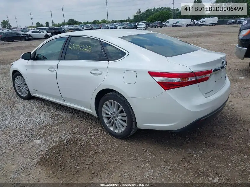 2013 Toyota Avalon Hybrid Xle Premium VIN: 4T1BD1EB2DU006499 Lot: 42604228