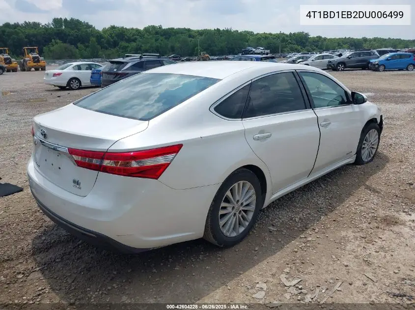 2013 Toyota Avalon Hybrid Xle Premium VIN: 4T1BD1EB2DU006499 Lot: 42604228