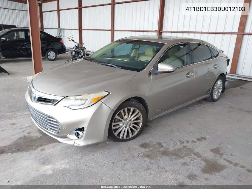 2013 Toyota Avalon Hybrid Xle Touring VIN: 4T1BD1EB3DU012103 Lot: 42632022